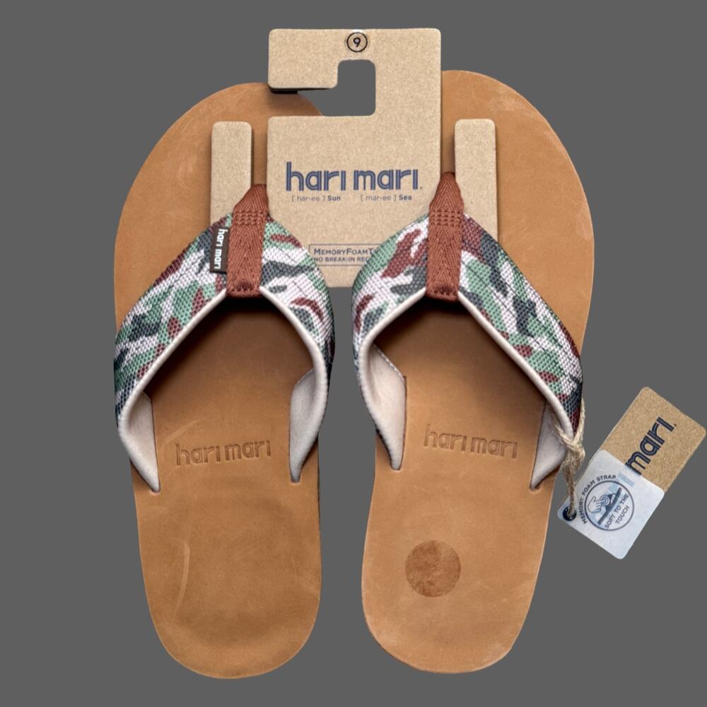 Hari Mari Scouts Flip Flops Woodland Camo Mens 9